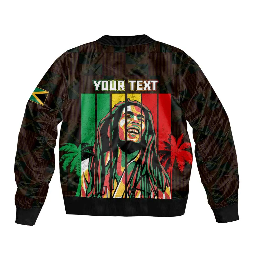 Personalised Jamaica Bomber Jacket Reggae Festival Bob Marley Abstract Portrait LT7