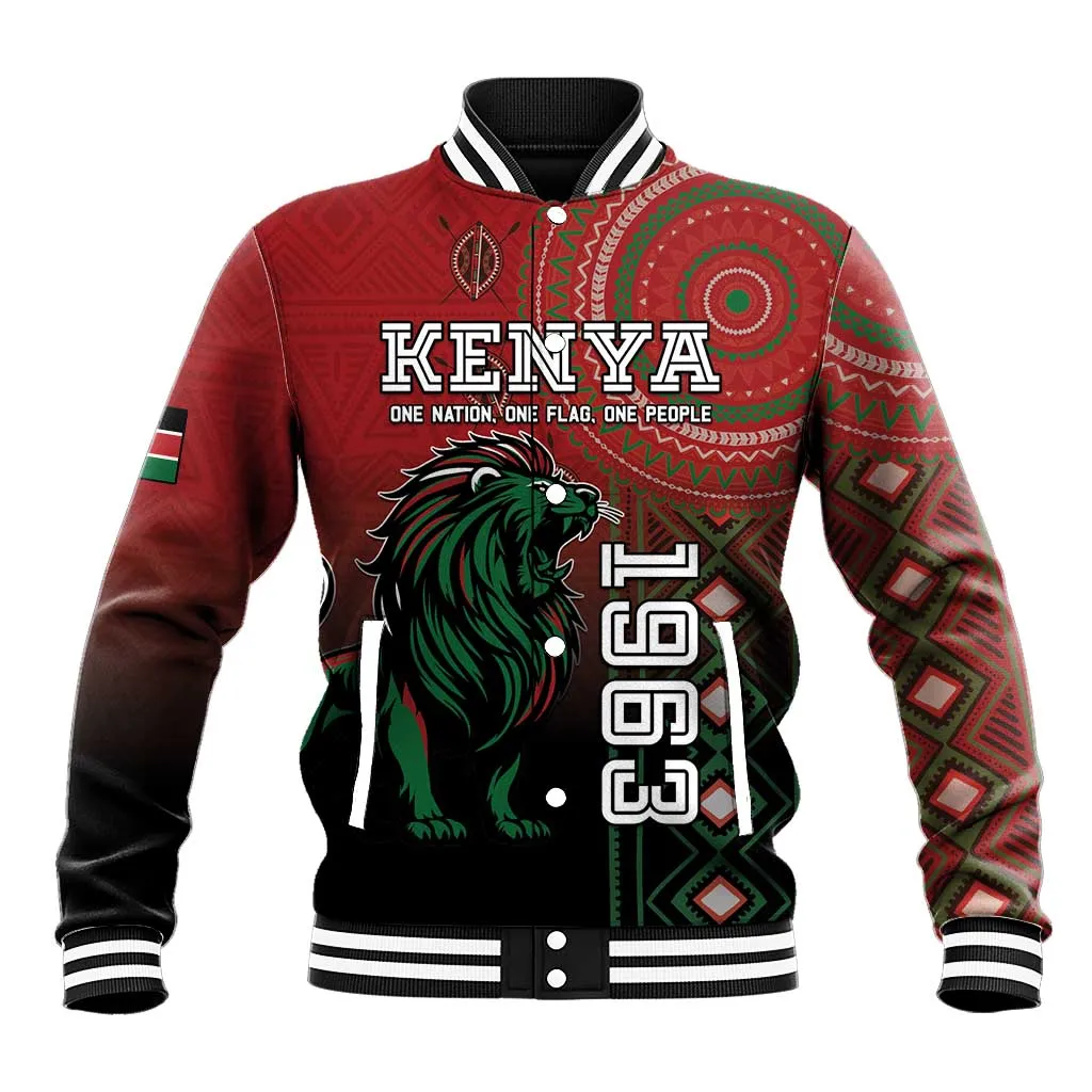 Personalised Kenya Jamhuri Day Baseball Jacket One Nation One Flag One People LT05