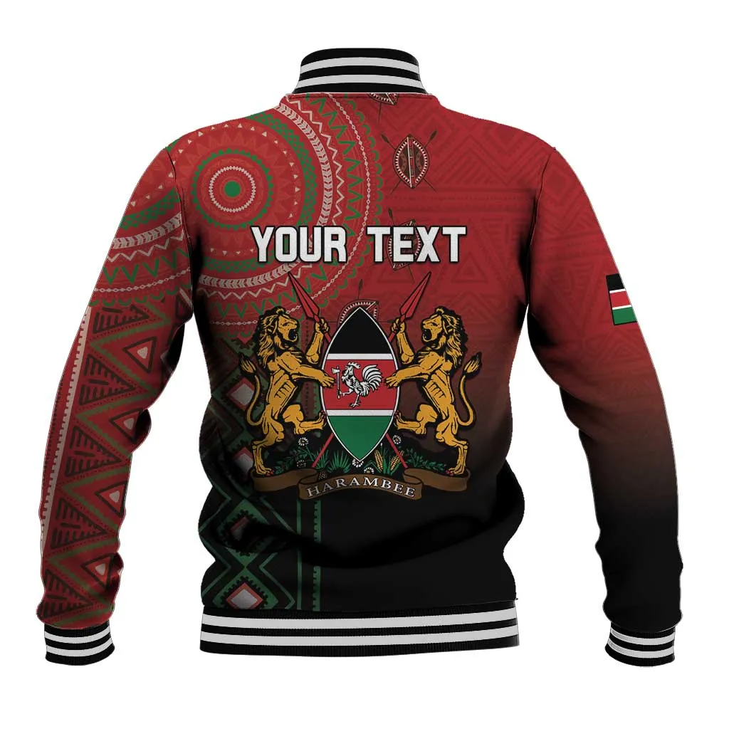 Personalised Kenya Jamhuri Day Baseball Jacket One Nation One Flag One People LT05