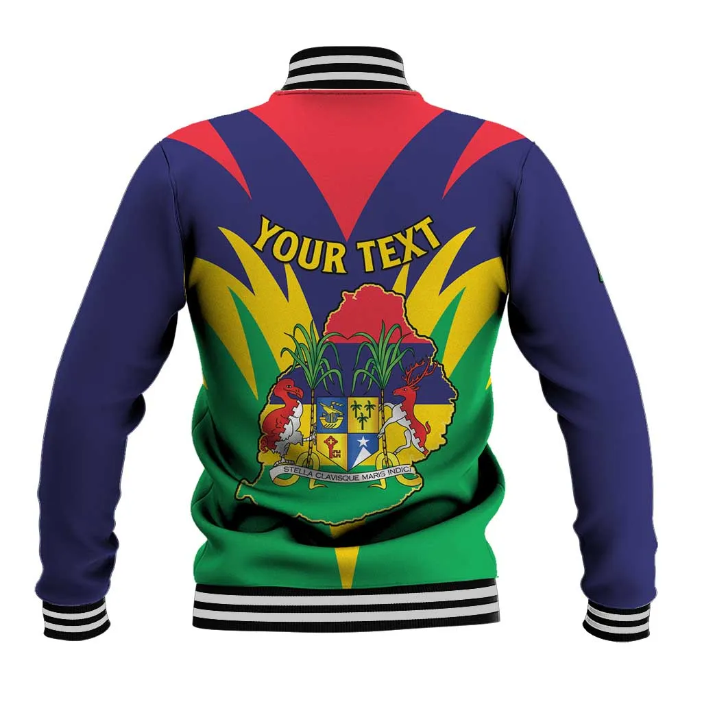 Personalised Republique de Maurice Baseball Jacket Coat Of Arms Flag Style LT15