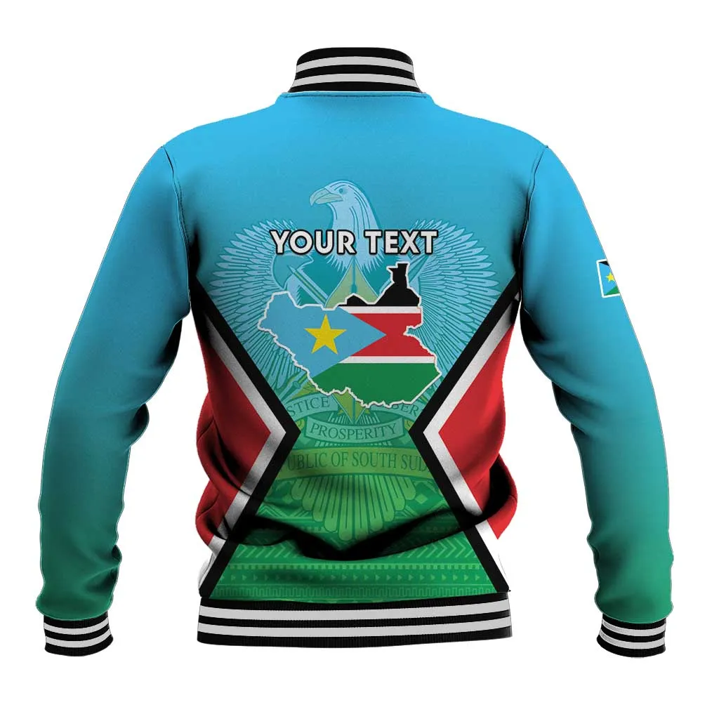 Personalised South Sudan Baseball Jacket Coat Of Arms - Happy Independence Day LT15