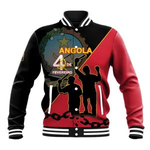 Personalized 4 De Fevereiro Angola Baseball Jacket Coat Of Arms Style LT15