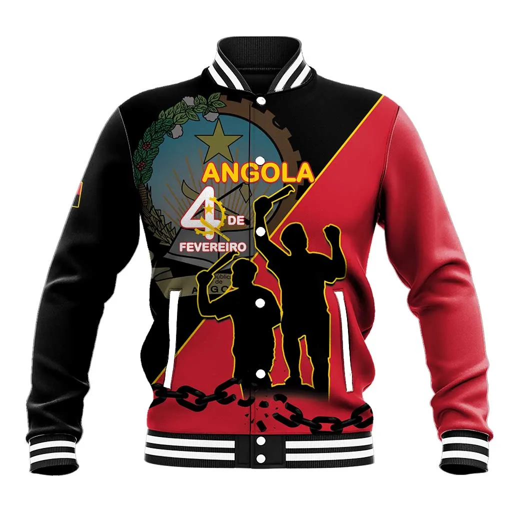 Personalized 4 De Fevereiro Angola Baseball Jacket Coat Of Arms Style LT15