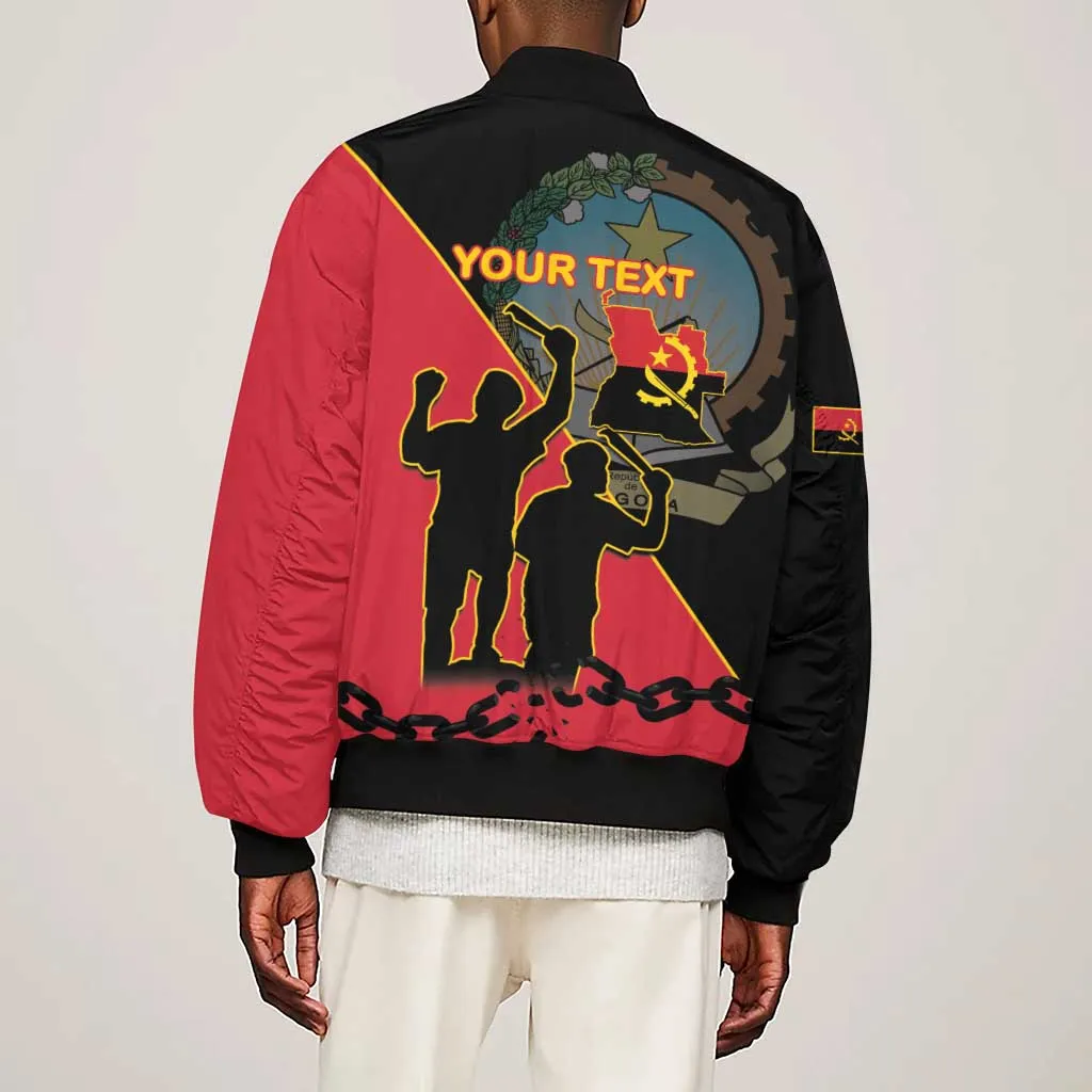 Personalized 4 De Fevereiro Angola Sleeve Zip Bomber Jacket Coat Of Arms Style LT15