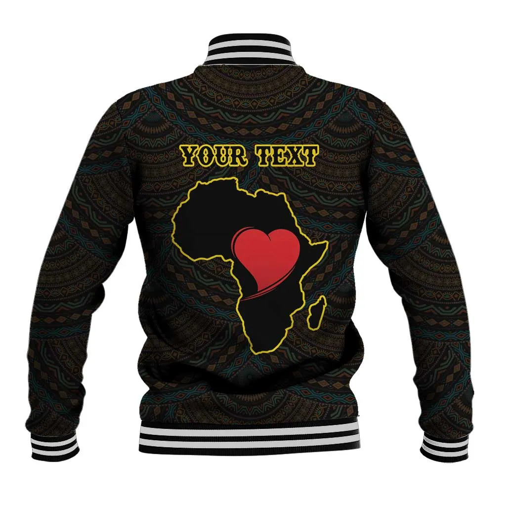 Personalized  African-American Black Love Day Baseball Jacket Sankofa Heart - Nya Akoma LT15