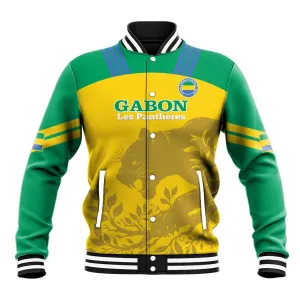 Personalized Gabon Football Baseball Jacket Allez Les Pantheres LT14