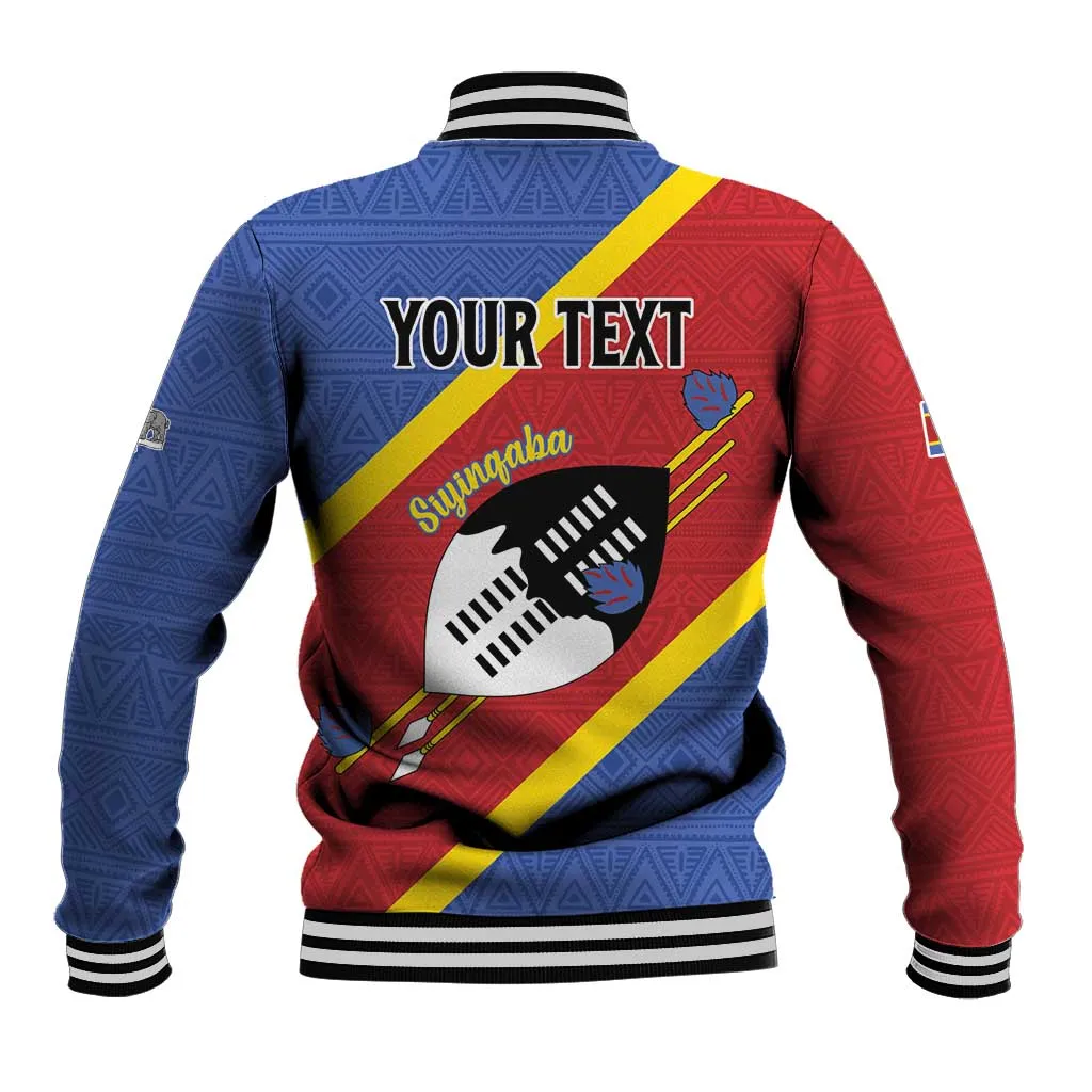 Personalized Happy Swaziland National Flag Day Baseball Jacket Nguni Shield Flag Style - African Pattern LT15