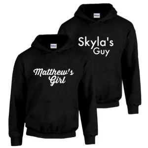Personalized Names Her Guy and His Girl Hoodies