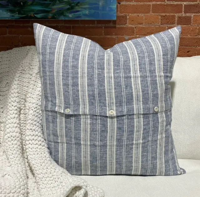 Pillow - Linen Indigo Multistripe