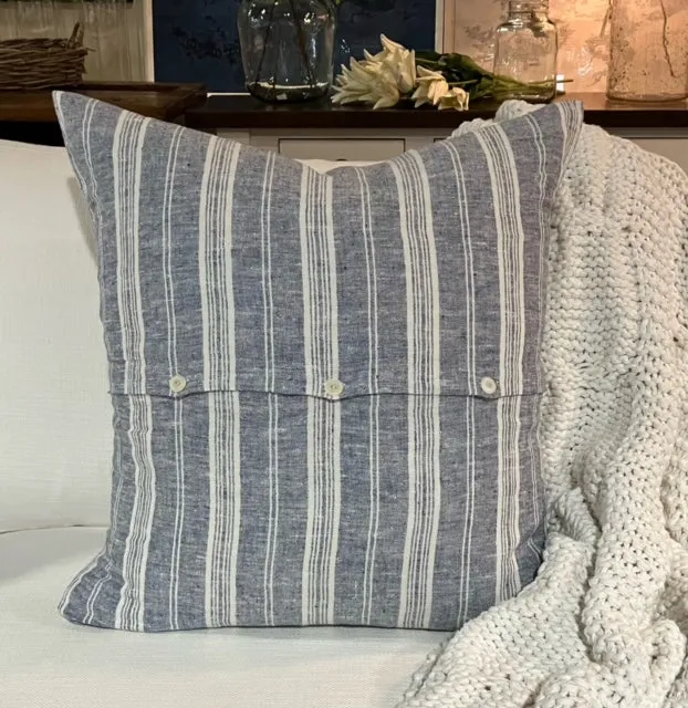 Pillow - Linen Indigo Multistripe