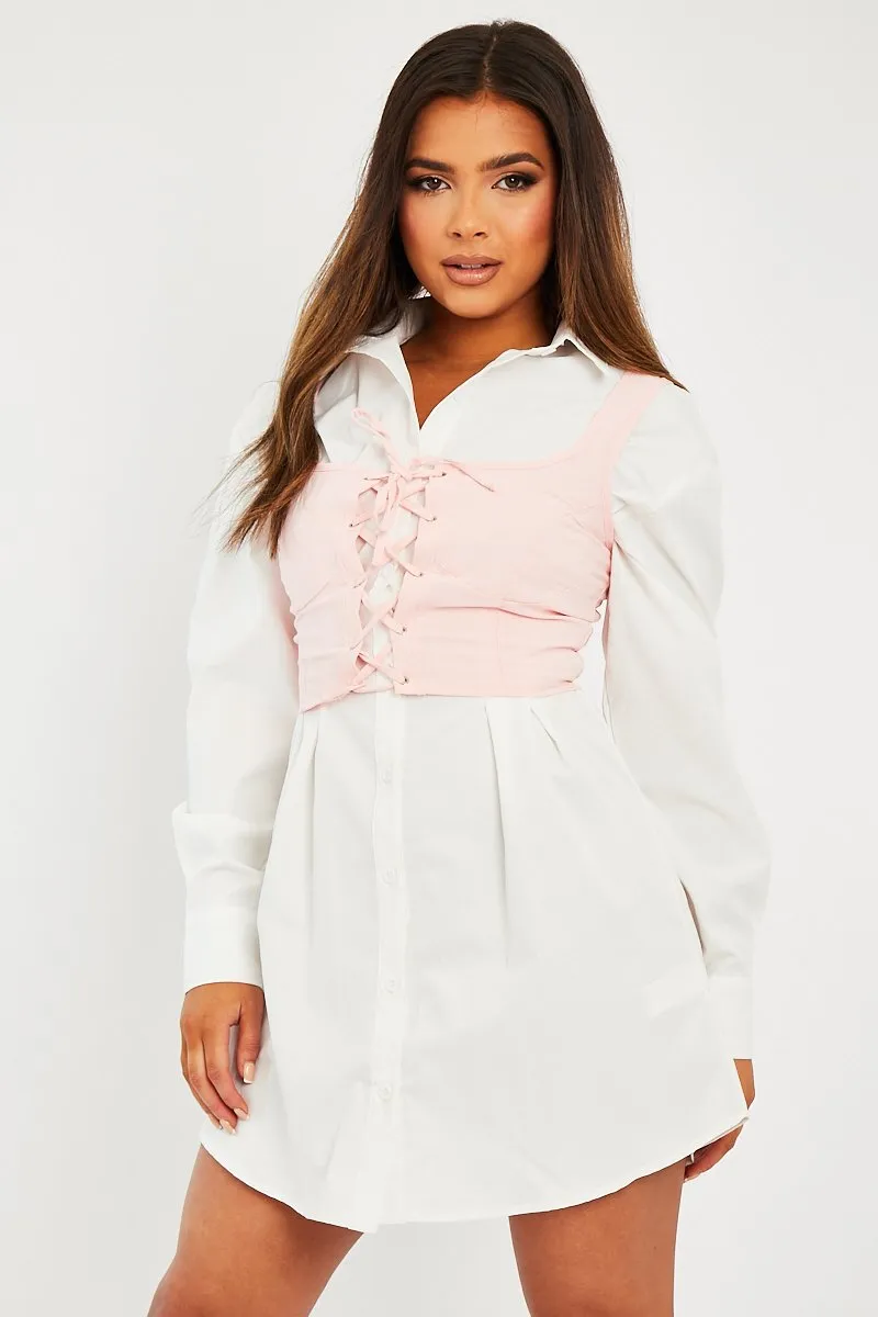 Pink Crepe Corset Bralet Top - Judie