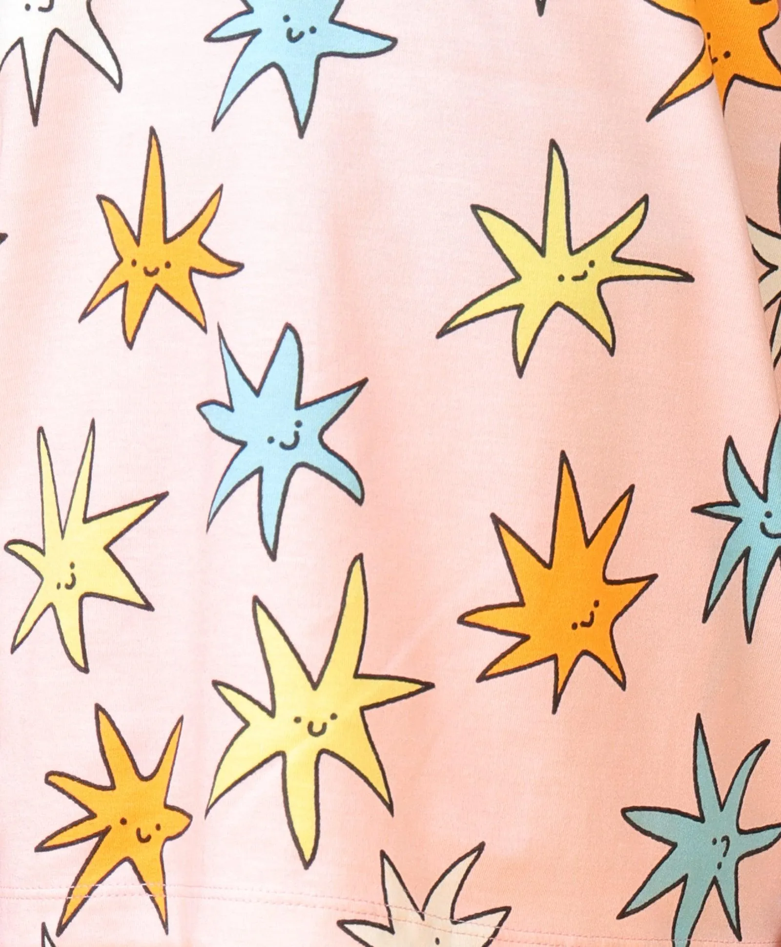 PINK STAR SHORT SLEEVE PYJAMA SET - PINK
