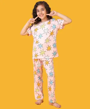 PINK STAR SHORT SLEEVE PYJAMA SET - PINK