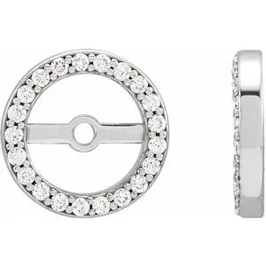 Platinum 1/10 CTW Diamond Earring Jackets with 6.1 mm ID