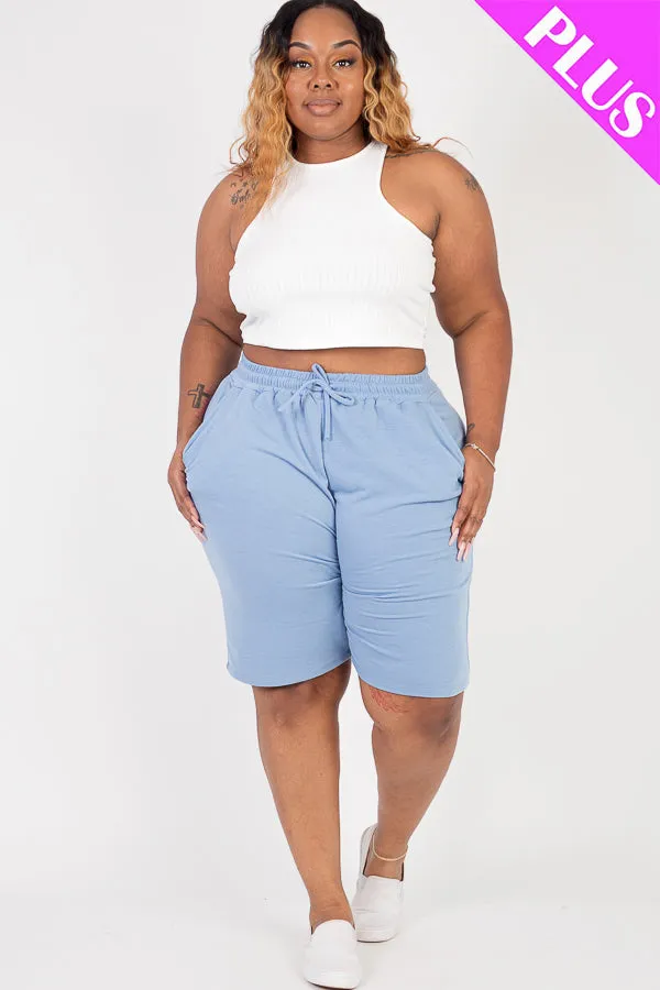 Plus Size French Terry Bermuda Shorts (CAPELLA)