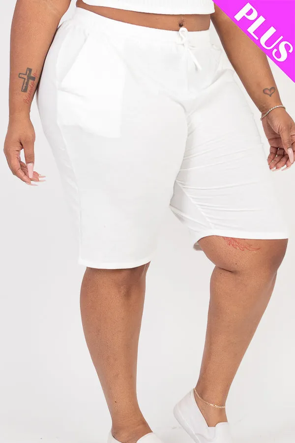 Plus Size French Terry Bermuda Shorts (CAPELLA)