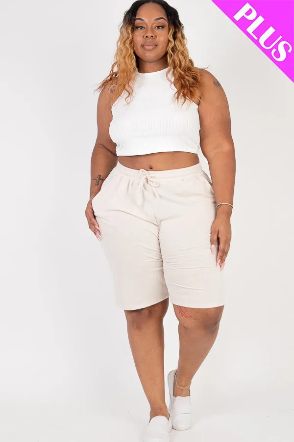 Plus Size French Terry Bermuda Shorts (CAPELLA)