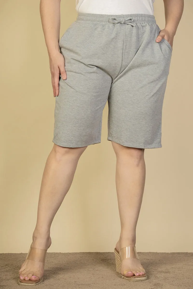 Plus Size French Terry Bermuda Shorts (CAPELLA)