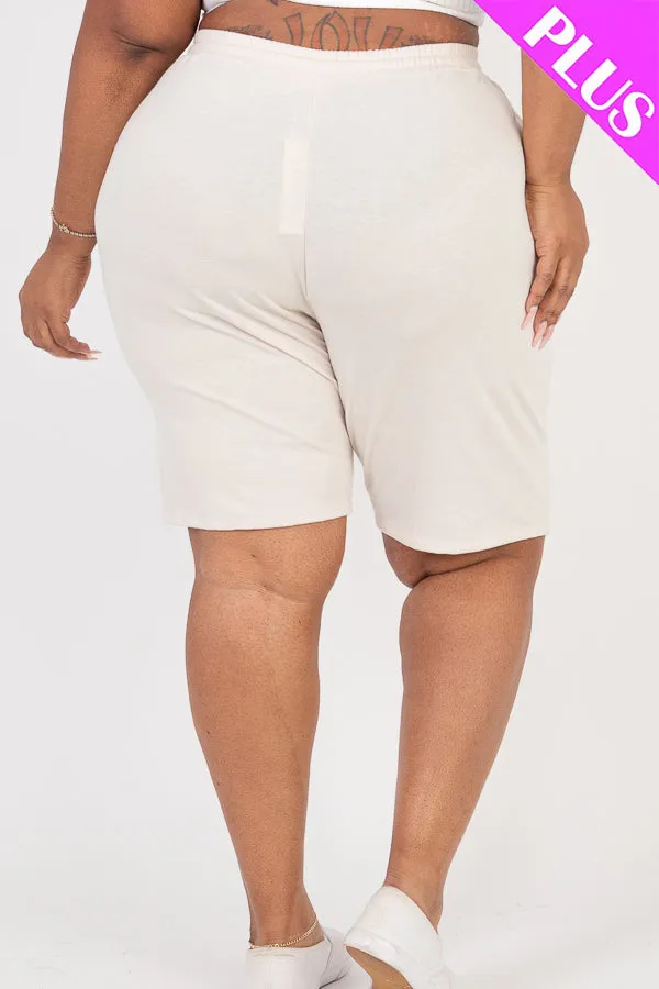 Plus Size French Terry Bermuda Shorts (CAPELLA)
