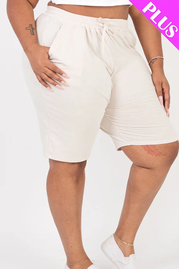 Plus Size French Terry Bermuda Shorts (CAPELLA)
