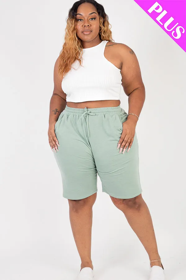 Plus Size French Terry Bermuda Shorts (CAPELLA)