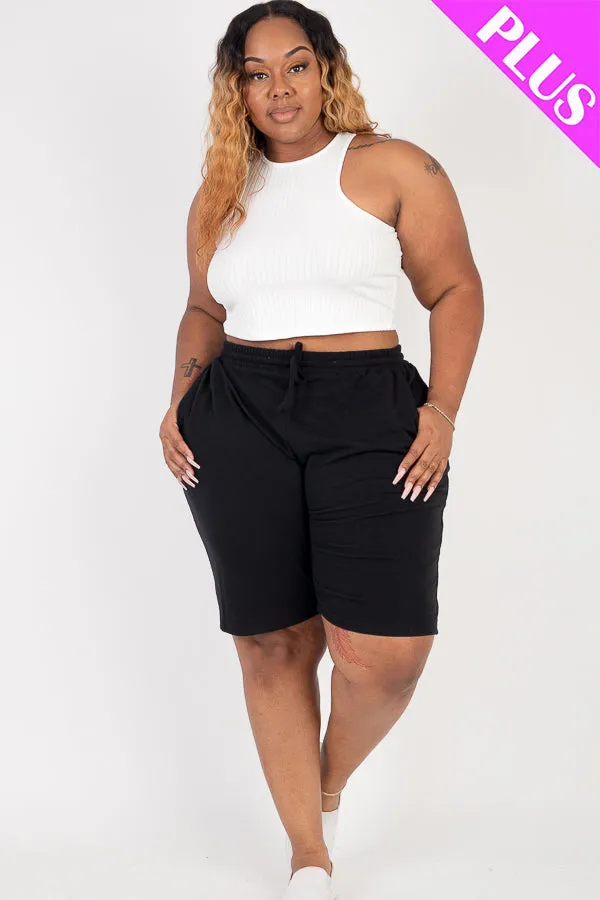 Plus Size French Terry Bermuda Shorts (CAPELLA)
