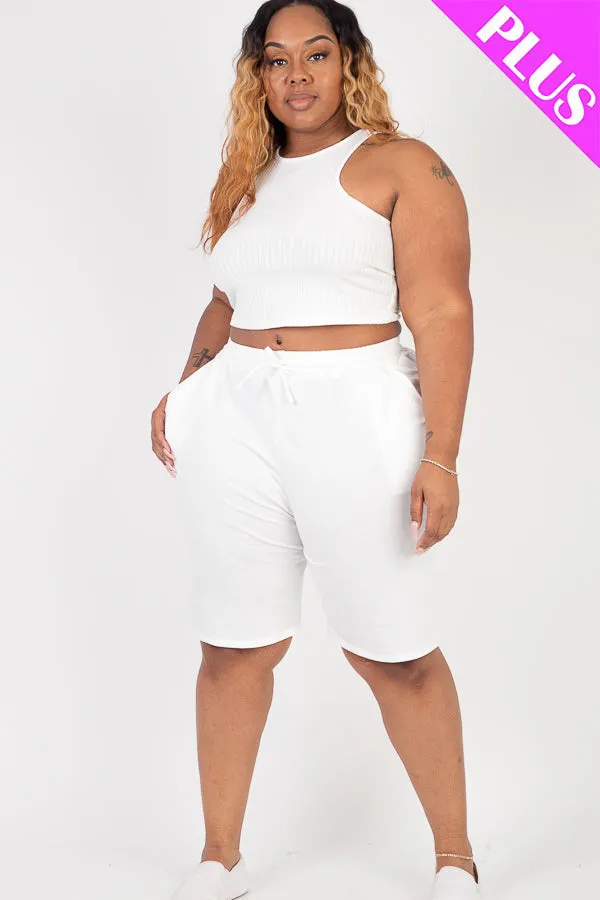 Plus Size French Terry Bermuda Shorts (CAPELLA)