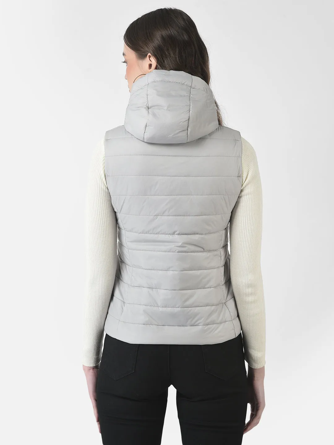 Polished Grey Hooded Gilet