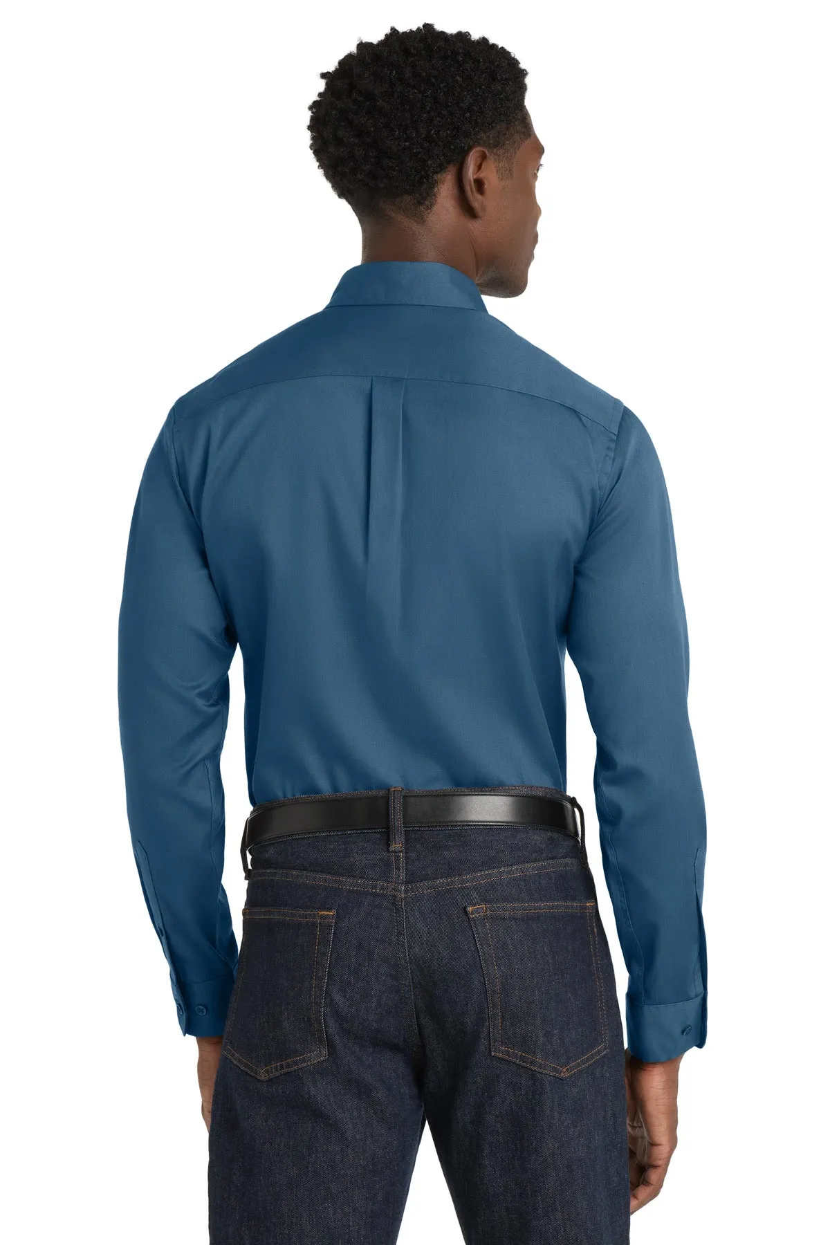 Port Authority Long Sleeve SuperPro React Twill Shirt. W808 Regatta Blue