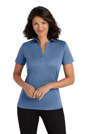 Port Authority  Women's Heathered Silk Touch  Performance Polo. LK542 Moonlight Blue Heather