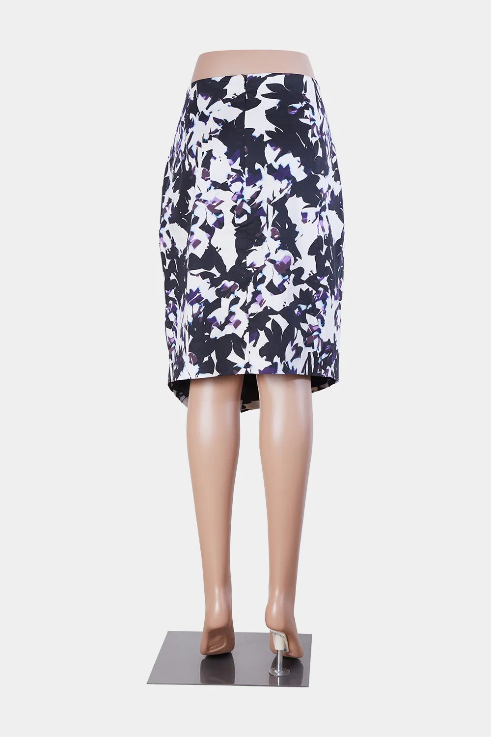 PORTMANS White, Black, Purple Zip Detail Pencil Skirt