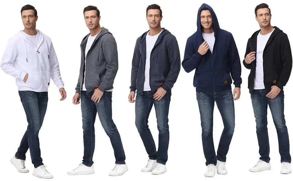 Premium Men’s Fleece Hoodies - Jacquard Pullover Sweatshirts for Men - High-Quality Male Hooded Sweatshirts
