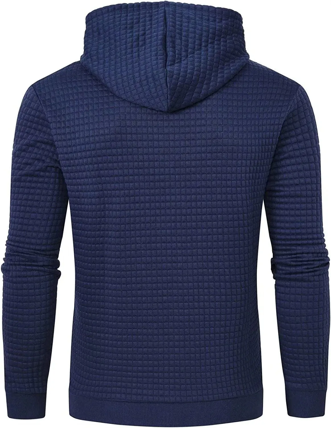 Premium Men’s Fleece Hoodies - Jacquard Pullover Sweatshirts for Men - High-Quality Male Hooded Sweatshirts