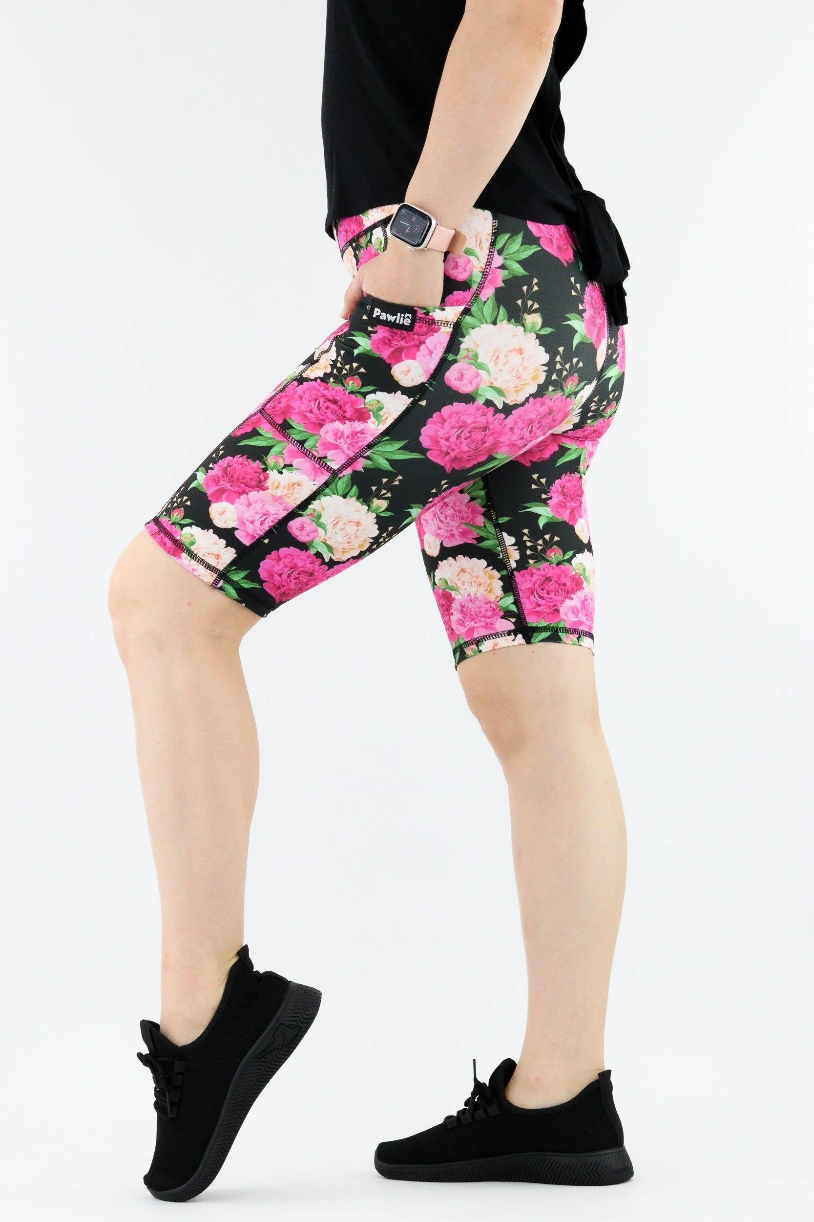 Pretty Peonies - Hybrid 1.0 - Leg Pockets - Long Shorts