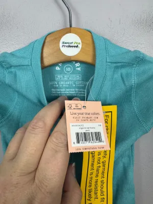 Primary Organic Sleepsuit - Plain dye, Azure (New) Ages NB to 18-24m