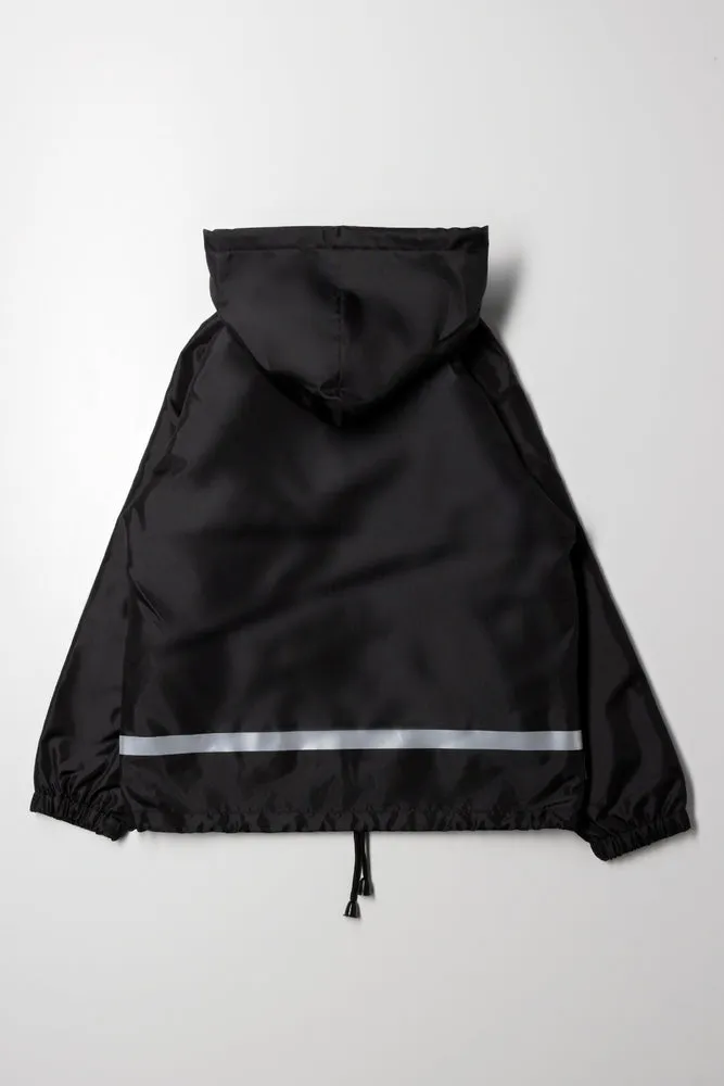 Primary School Reflective Rain Jacket Black