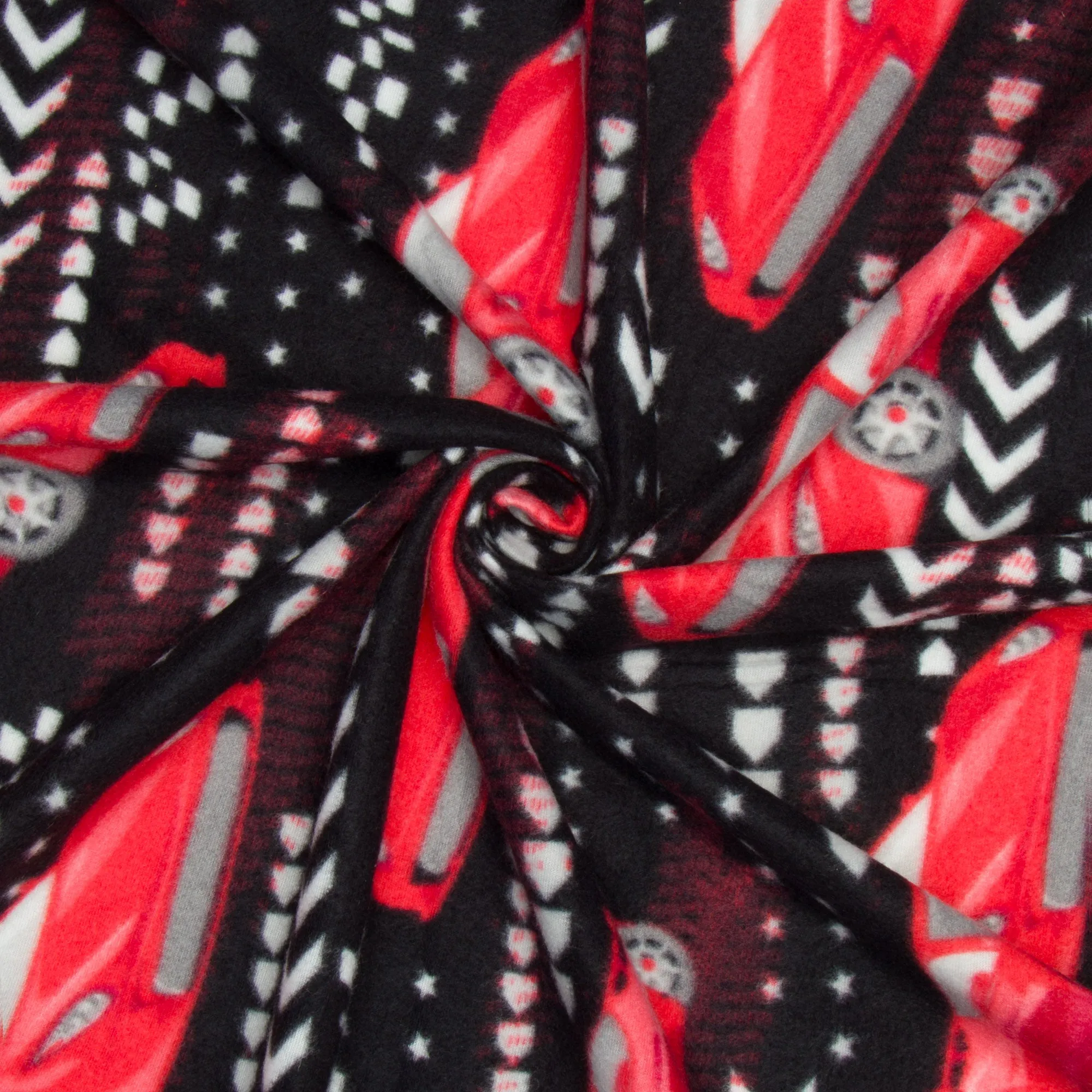 Printed Polar Fleece Le Mans Black