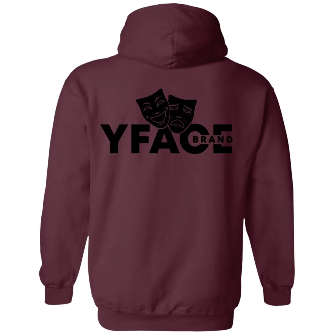 Pullover Hoodie Black Logo Front and Back 2