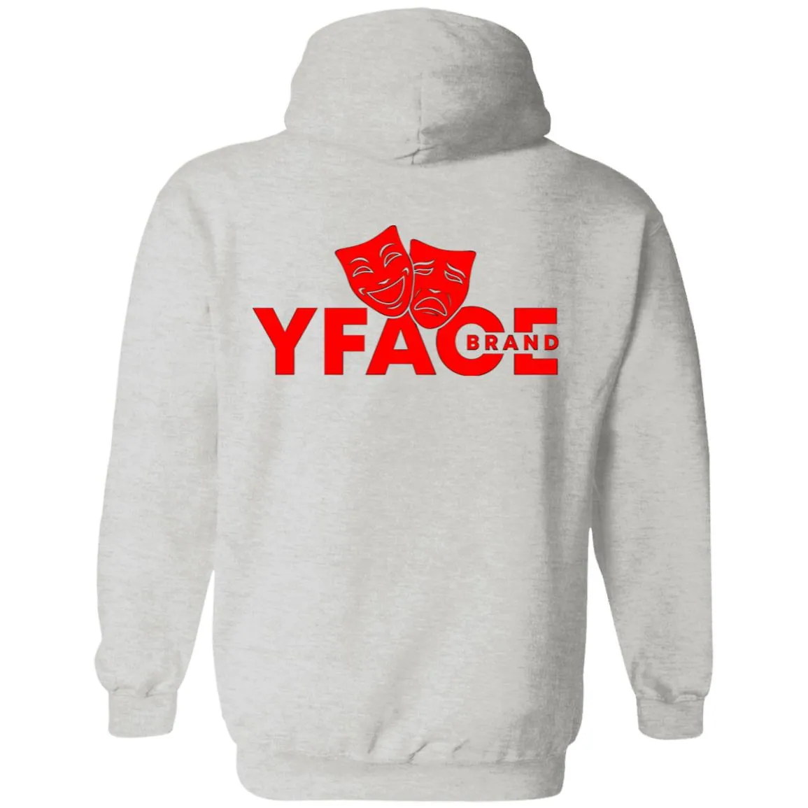 Pullover Hoodie Logo Red Front and Back