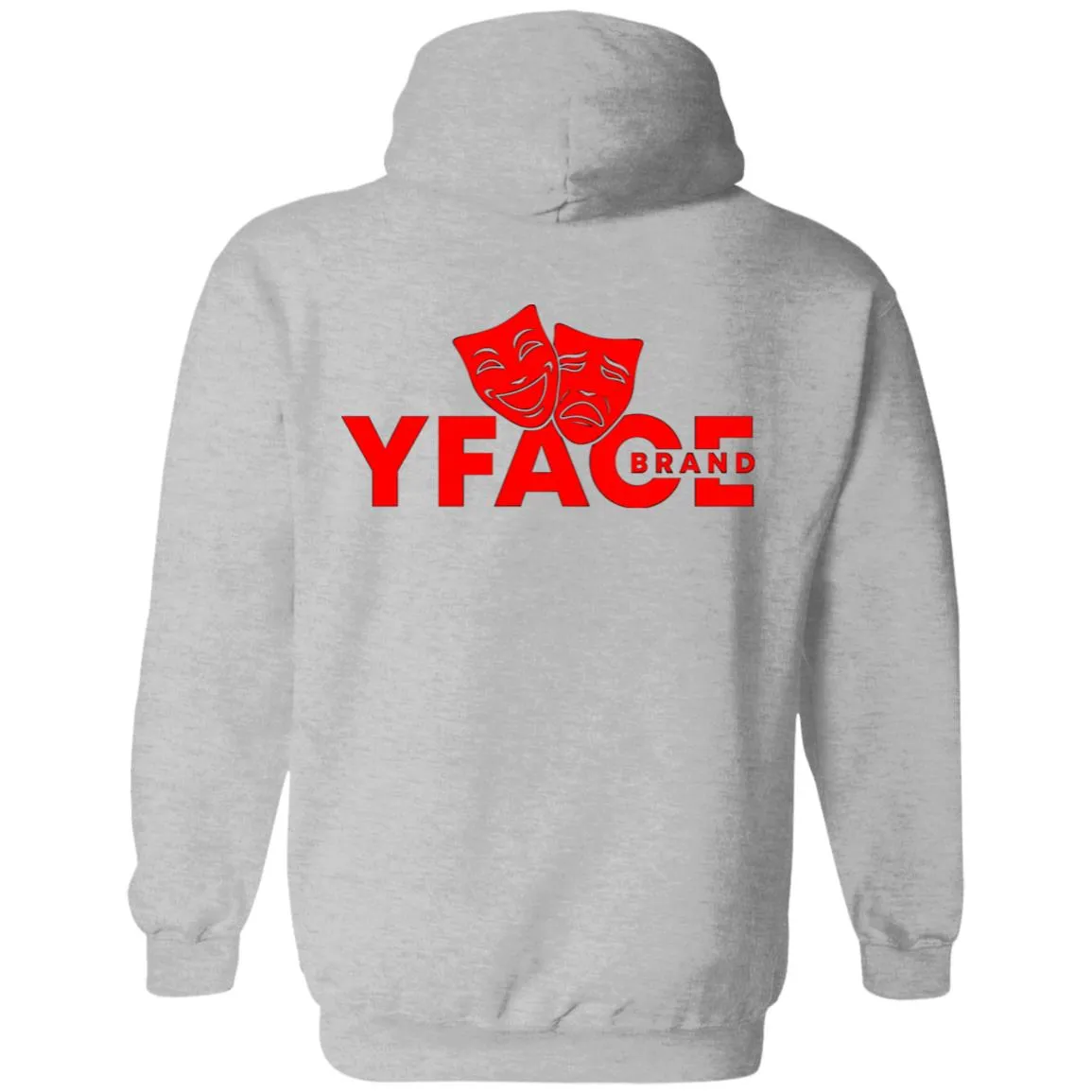 Pullover Hoodie Logo Red Front and Back