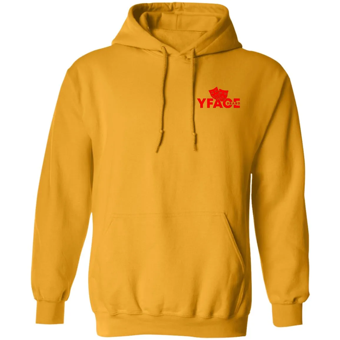 Pullover Hoodie Logo Red Front and Back