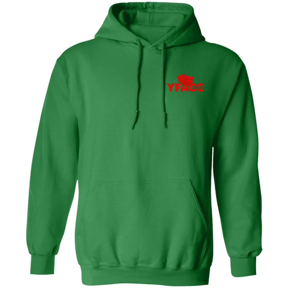 Pullover Hoodie Logo Red Front and Back
