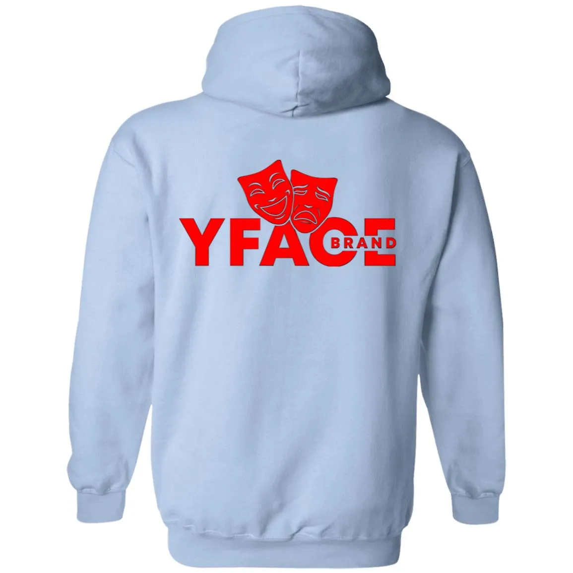 Pullover Hoodie Logo Red Front and Back