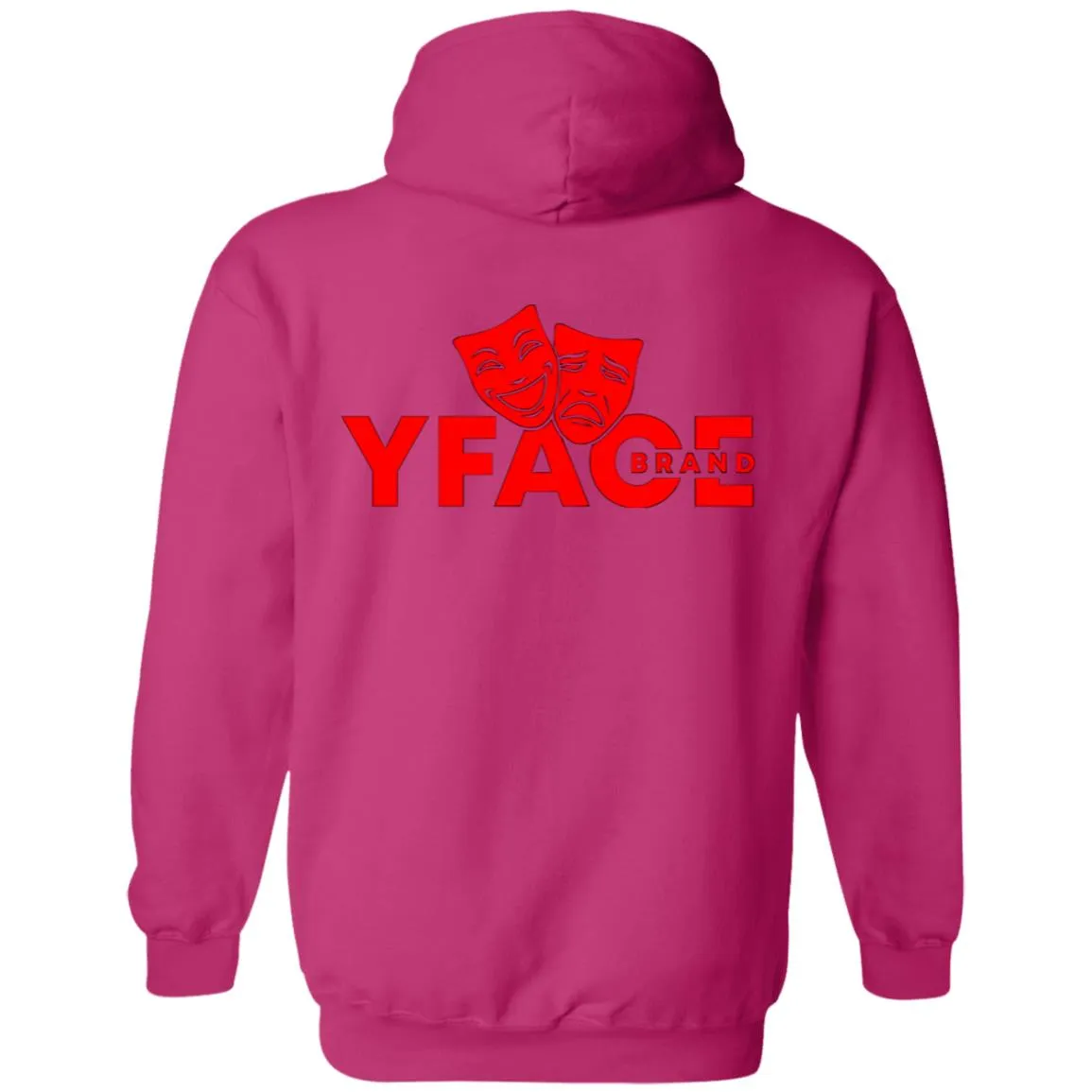 Pullover Hoodie Logo Red Front and Back