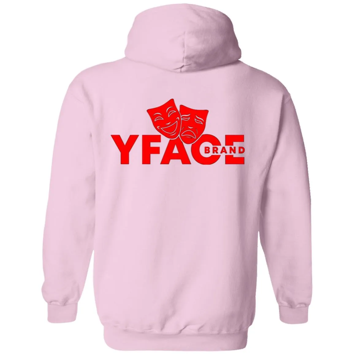 Pullover Hoodie Logo Red Front and Back