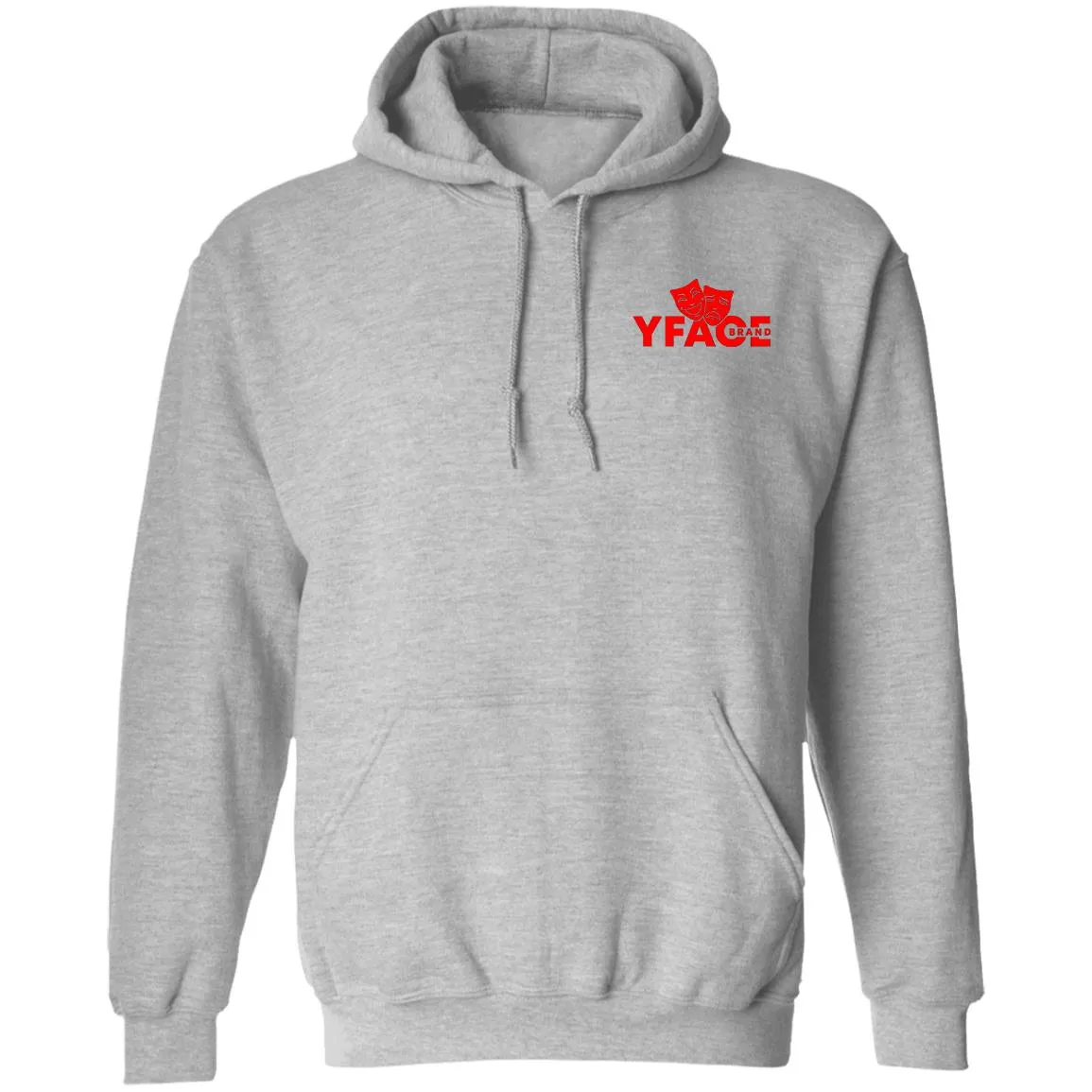 Pullover Hoodie Logo Red Front and Back