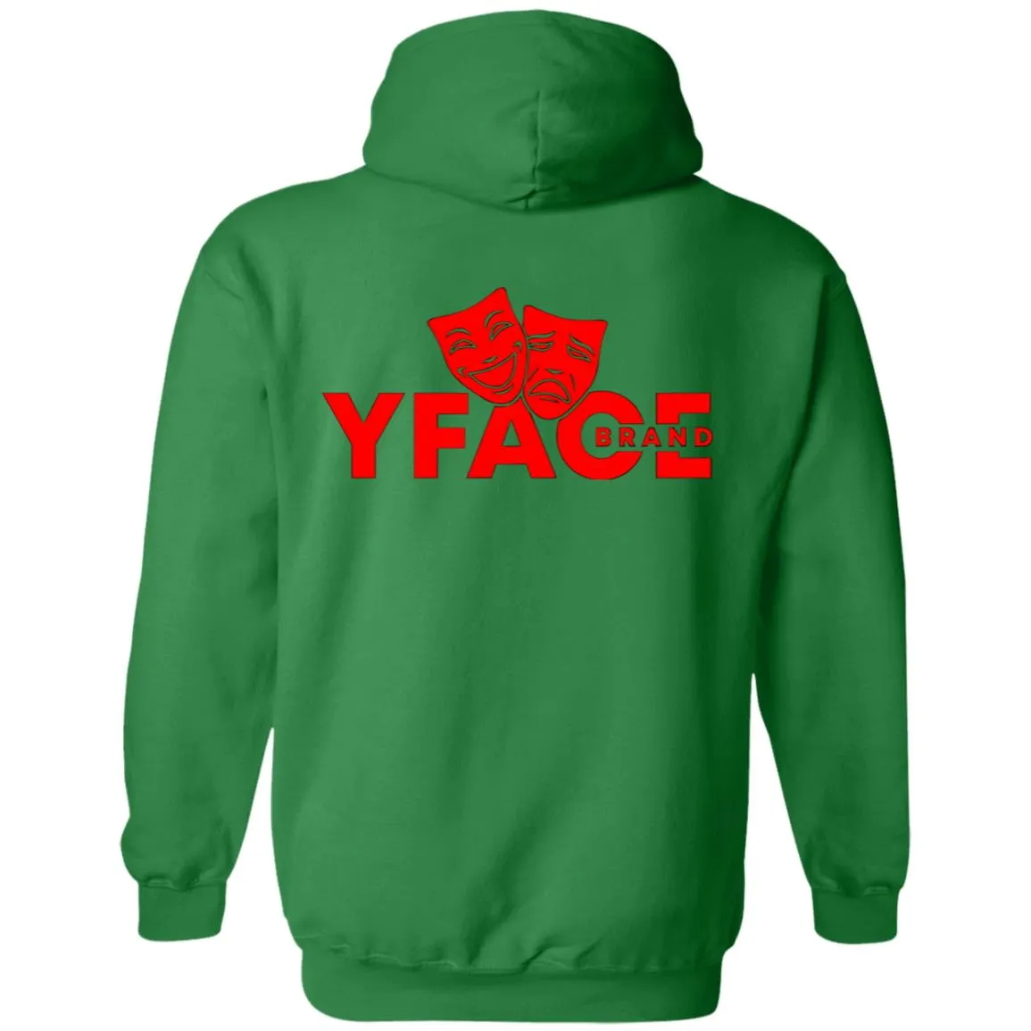 Pullover Hoodie Logo Red Front and Back