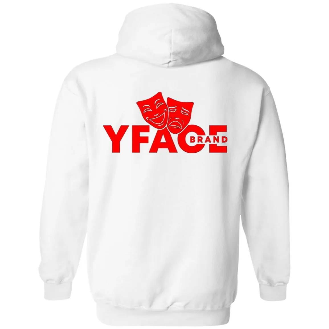 Pullover Hoodie Logo Red Front and Back