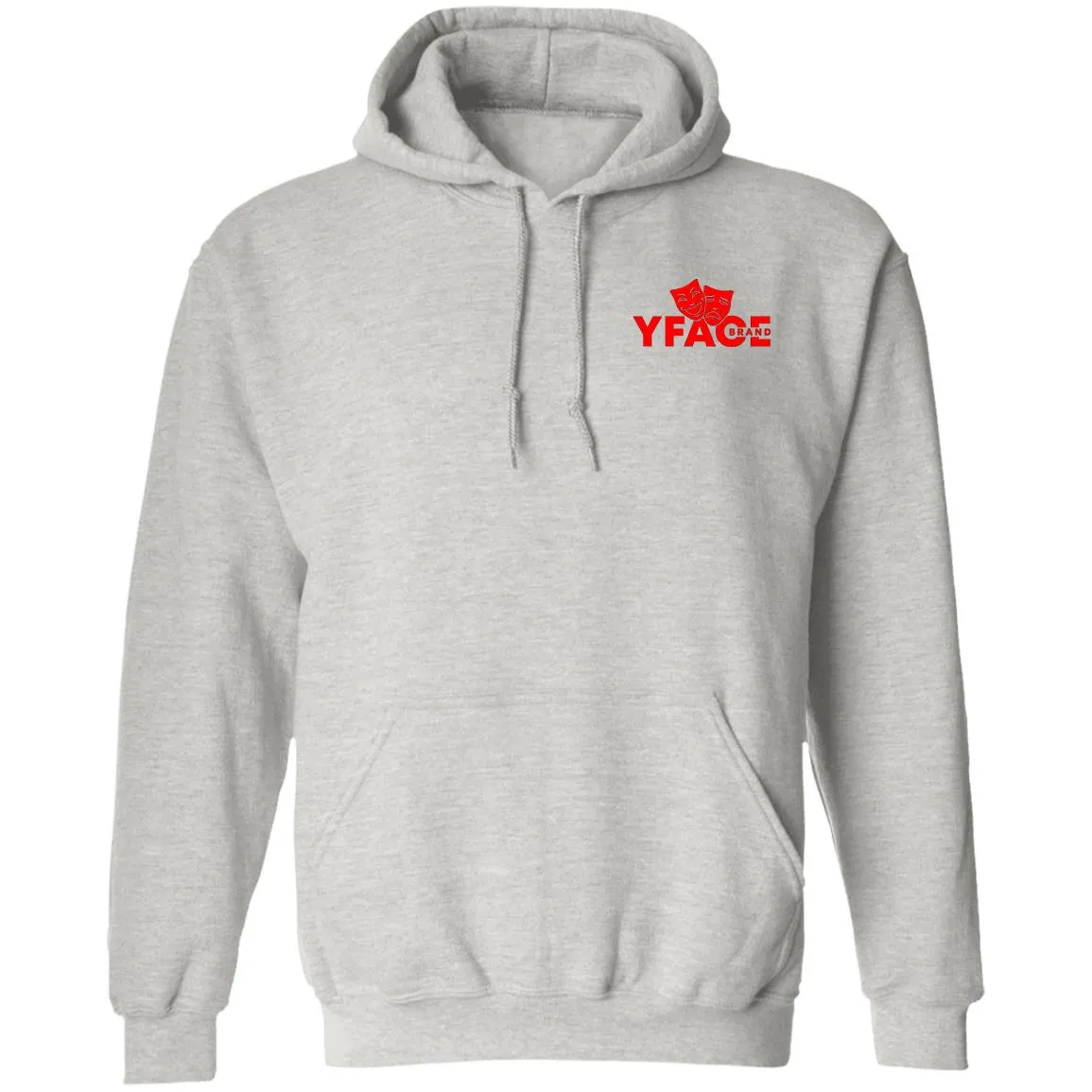 Pullover Hoodie Logo Red Front and Back
