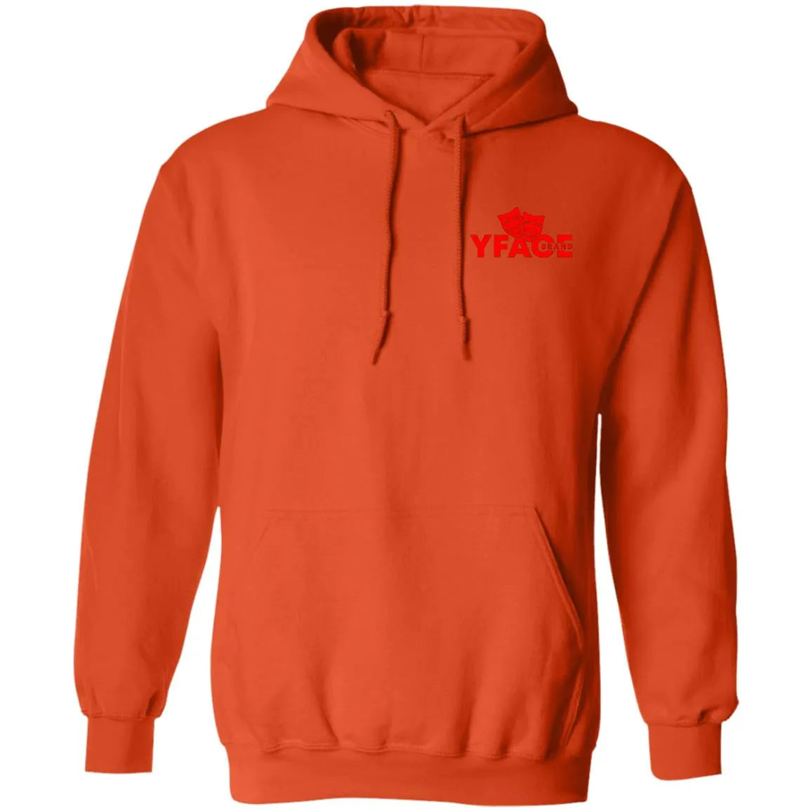 Pullover Hoodie Logo Red Front and Back